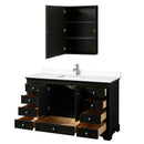 Wyndham Deborah 60" Single Bathroom Vanity In Dark Espresso with White Cultured Marble Countertop Undermount Square Sink and Medicine Cabinet WCS202060SDEWCUNSMED