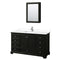 Wyndham Deborah 60" Single Bathroom Vanity In Dark Espresso With White Cultured Marble Countertop Undermount Square Sink And Medicine Cabinet WCS202060SDEWCUNSMED