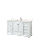 Wyndham Deborah 60" Single Bathroom Vanity In White With Light-Vein Carrara Cultured Marble Countertop Undermount Square Sink And No Mirror WCS202060SWHC2UNSMXX