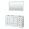 Wyndham Deborah 60" Single Bathroom Vanity In White With No Countertop No Sink And 58" Mirror WCS202060SWHCXSXXM58