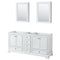 Wyndham Deborah 72" Double Bathroom Vanity In White With No Countertop No Sinks Brushed Gold Trims And Medicine Cabinets WCS202072DWGCXSXXMED