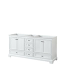 Wyndham Deborah 72" Double Bathroom Vanity In White With No Countertop No Sinks And No Mirrors WCS202072DWHCXSXXMXX