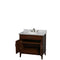 Wyndham AAA Hatton 36" Single Bathroom Vanity In Dark Chestnut White Carrara Marble Countertop Undermount Oval Sink and No Mirror WCV161636SCDCMUNRMXX