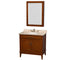 Wyndham AAA Hatton 36" Single Bathroom Vanity In Light Chestnut Ivory Marble Countertop Undermount Oval Sink And Medicine Cabinet WCV161636SCLIVUNRMED