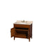 Wyndham AAA Hatton 36" Single Bathroom Vanity In Light Chestnut Ivory Marble Countertop Undermount Oval Sink and No Mirror WCV161636SCLIVUNRMXX