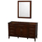 Wyndham AAA Hatton 60" Single Bathroom Vanity In Dark Chestnut No Countertop No Sink And Medicine Cabinet WCV161660SCDCXSXXMED