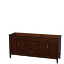 Wyndham Hatton 72" Double Bathroom Vanity In Dark Chestnut No Countertop No Sinks And No Mirror WCV161672DCDCXSXXMXX