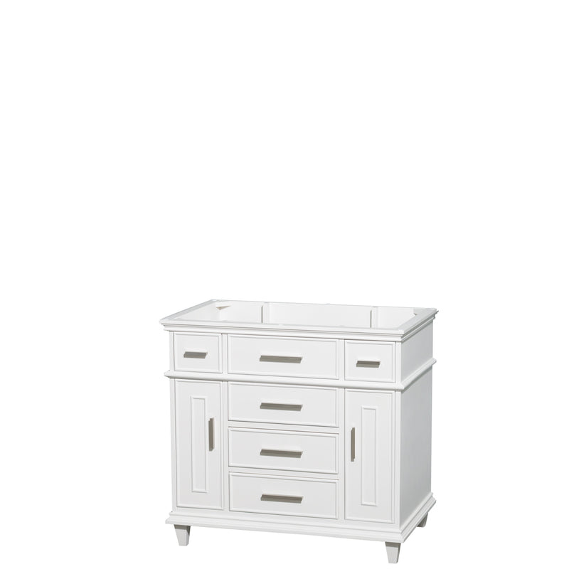 Wyndham Berkeley 36" Single Bathroom Vanity In White With No Countertop No Sink No Mirror WCV171736SWHCXSXXMXX