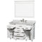 Wyndham Berkeley 48" Single Bathroom Vanity In White with White Carrara Marble Top with White Undermount Oval Sink and 44" Mirror WCV171748SWHCMUNRM44