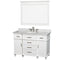 Wyndham Berkeley 48" Single Bathroom Vanity In White With White Carrara Marble Top With White Undermount Oval Sink And 44" Mirror WCV171748SWHCMUNRM44