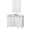 Wyndham AAA Berkeley 48" Single Bathroom Vanity In White White Carrara Marble Countertop Undermount Round Sink 24" Medicine Cabinet WCV171748SWHCMUNRMED