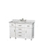 Wyndham Berkeley 48" Single Bathroom Vanity In White With White Carrara Marble Top With White Undermount Oval Sink And No Mirror WCV171748SWHCMUNRMXX