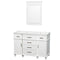 Wyndham Berkeley 48" Single Bathroom Vanity In White With No Countertop And No Sink And 24" Mirror WCV171748SWHCXSXXM24