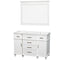 Wyndham Berkeley 48" Single Bathroom Vanity In White With No Countertop And No Sink And 44" Mirror WCV171748SWHCXSXXM44