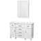 Wyndham AAA Berkeley 48" Single Bathroom Vanity In White No Countertop No Sink 24" Medicine Cabinet WCV171748SWHCXSXXMED