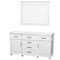 Wyndham AAA Berkeley 60" Single Bathroom Vanity In White With No Countertop And No Sink And 44" Mirror WCV171760SWHCXSXXM44