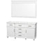 Wyndham AAA Berkeley 60" Single Bathroom Vanity In White With No Countertop And No Sink And 56" Mirror WCV171760SWHCXSXXM56