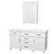 Wyndham AAA Berkeley 60" Single Bathroom Vanity In White No Countertop No Sink 24" Medicine Cabinet WCV171760SWHCXSXXMED