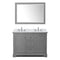 Wyndham Avery 48" Double Bathroom Vanity In Dark Gray White Carrara Marble Countertop Undermount Oval Sinks and 46" Mirror WCV232348DKGCMUNOM46