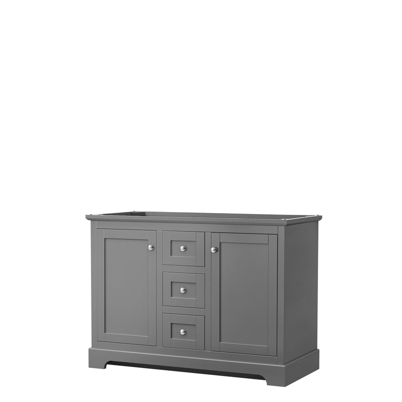 Wyndham Avery 48" Double Bathroom Vanity In Dark Gray No Countertop No Sinks And No Mirror WCV232348DKGCXSXXMXX