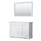 Wyndham Avery 48" Double Bathroom Vanity In White No Countertop No Sinks Brushed Gold Trims And 46" Mirror WCV232348DWGCXSXXM46