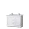 Wyndham Avery 48" Double Bathroom Vanity In White White Carrara Marble Countertop Undermount Square Sinks And No Mirror WCV232348DWHCMUNSMXX