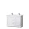 Wyndham Avery 48" Double Bathroom Vanity In White White Cultured Marble Countertop Undermount Square Sinks And No Mirror WCV232348DWHWCUNSMXX