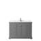 Wyndham Avery 48" Single Bathroom Vanity In Dark Gray Light-Vein Carrara Cultured Marble Countertop Undermount Square Sink and No Mirror WCV232348SKGC2UNSMXX