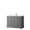 Wyndham Avery 48" Single Bathroom Vanity In Dark Gray Light-Vein Carrara Cultured Marble Countertop Undermount Square Sink And No Mirror WCV232348SKGC2UNSMXX