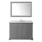 Wyndham Avery 48" Single Bathroom Vanity In Dark Gray White Carrara Marble Countertop Undermount Oval Sink and 46" Mirror WCV232348SKGCMUNOM46