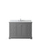 Wyndham Avery 48" Single Bathroom Vanity In Dark Gray White Carrara Marble Countertop Undermount Oval Sink and No Mirror WCV232348SKGCMUNOMXX