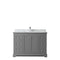 Wyndham Avery 48" Single Bathroom Vanity In Dark Gray White Carrara Marble Countertop Undermount Square Sink and No Mirror WCV232348SKGCMUNSMXX