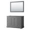 Wyndham Avery 48" Single Bathroom Vanity In Dark Gray No Countertop No Sink And 46" Mirror WCV232348SKGCXSXXM46