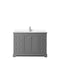 Wyndham Avery 48" Single Bathroom Vanity In Dark Gray White Cultured Marble Countertop Undermount Square Sink and No Mirror WCV232348SKGWCUNSMXX