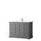 Wyndham Avery 48" Single Bathroom Vanity In Dark Gray White Cultured Marble Countertop Undermount Square Sink And No Mirror WCV232348SKGWCUNSMXX