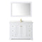 Wyndham Avery 48" Single Bathroom Vanity In White Light-Vein Carrara Cultured Marble Countertop Undermount Square Sink Brushed Gold Trims and 46" Mirror WCV232348SWGC2UNSM46