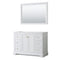 Wyndham Avery 48" Single Bathroom Vanity In White No Countertop No Sink Brushed Gold Trims And 46" Mirror WCV232348SWGCXSXXM46