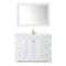 Wyndham Avery 48" Single Bathroom Vanity In White White Cultured Marble Countertop Undermount Square Sink Brushed Gold Trims and 46" Mirror WCV232348SWGWCUNSM46