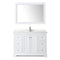 Wyndham Avery 48" Single Bathroom Vanity In White Light-Vein Carrara Cultured Marble Countertop Undermount Square Sink and 46" Mirror WCV232348SWHC2UNSM46