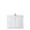 Wyndham Avery 48" Single Bathroom Vanity In White Light-Vein Carrara Cultured Marble Countertop Undermount Square Sink and No Mirror WCV232348SWHC2UNSMXX