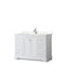 Wyndham Avery 48" Single Bathroom Vanity In White Light-Vein Carrara Cultured Marble Countertop Undermount Square Sink And No Mirror WCV232348SWHC2UNSMXX