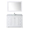 Wyndham Avery 48" Single Bathroom Vanity In White White Carrara Marble Countertop Undermount Square Sink and 46" Mirror WCV232348SWHCMUNSM46