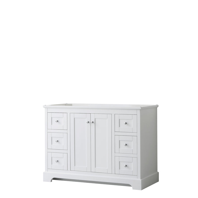 Wyndham Avery 48" Single Bathroom Vanity In White No Countertop No Sink And No Mirror WCV232348SWHCXSXXMXX