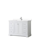 Wyndham Avery 48" Single Bathroom Vanity In White White Cultured Marble Countertop Undermount Square Sink And No Mirror WCV232348SWHWCUNSMXX