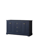 Wyndham Avery 60" Double Bathroom Vanity In Dark Blue No Countertop No Sinks And No Mirror WCV232360DBLCXSXXMXX