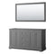 Wyndham Avery 60" Double Bathroom Vanity In Dark Gray No Countertop No Sinks And 58" Mirror WCV232360DKGCXSXXM58