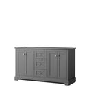 Wyndham Avery 60" Double Bathroom Vanity In Dark Gray No Countertop No Sinks And No Mirror WCV232360DKGCXSXXMXX