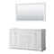 Wyndham Avery 60" Double Bathroom Vanity In White No Countertop No Sinks And 58" Mirror WCV232360DWHCXSXXM58