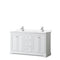 Wyndham Avery 60" Double Bathroom Vanity In White White Cultured Marble Countertop Undermount Square Sinks And No Mirror WCV232360DWHWCUNSMXX