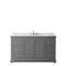 Wyndham Avery 60" Single Bathroom Vanity In Dark Gray White Carrara Marble Countertop Undermount Oval Sink and No Mirror WCV232360SKGCMUNOMXX